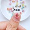 100Pcs New Cute Mini 8mm Shiny Flowers Flat Back Resin Cabochons Scrapbooking DIY Jewelry Craft Decoration Accessorie