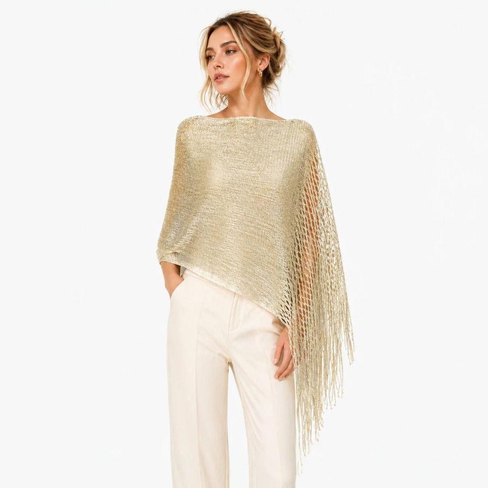 Tassel Hollow Out Shawl Multicolor Dresses Shawls Treandy Glitter Scarf Vovation