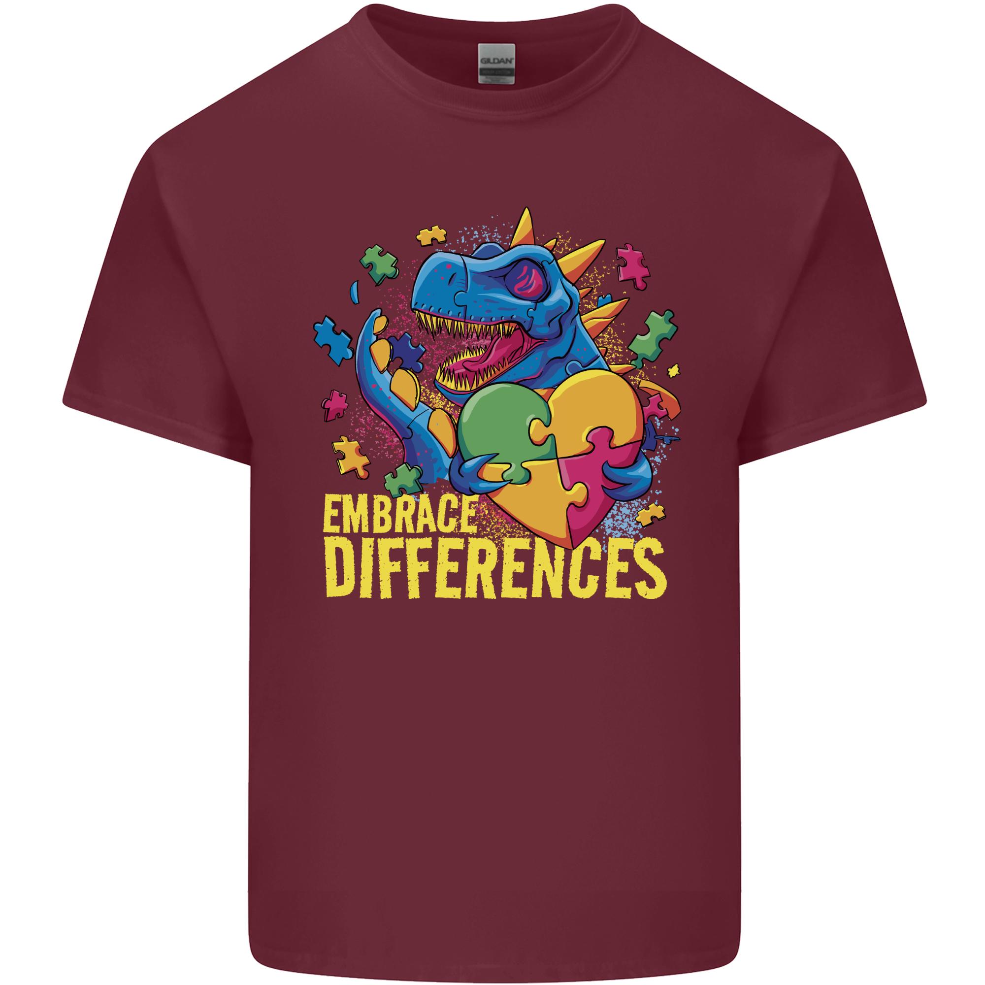 TRex Dinosaur Autism Autistic Unisexs Light Cotton TShirt S