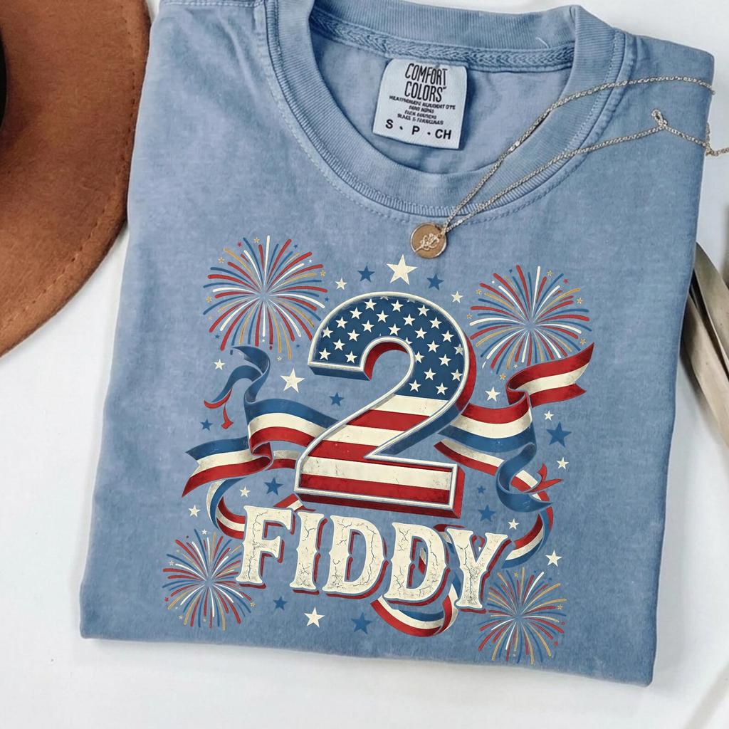 2 Fiddy Funny 250th Anniversary Shirt, America 250 Tee, 1776 2026 Patriotic T-Shirt, Funny 4th Of July Shirt, USA Freedom Celebration Tee