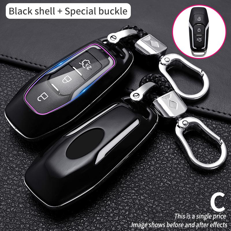 KIGQ3 New Carbon Fibre Car Key Cover Case For Ford Fusion Mondeo Mustang F-150 Explorer Edge 2015 2016 2017 2018 Car Accessories