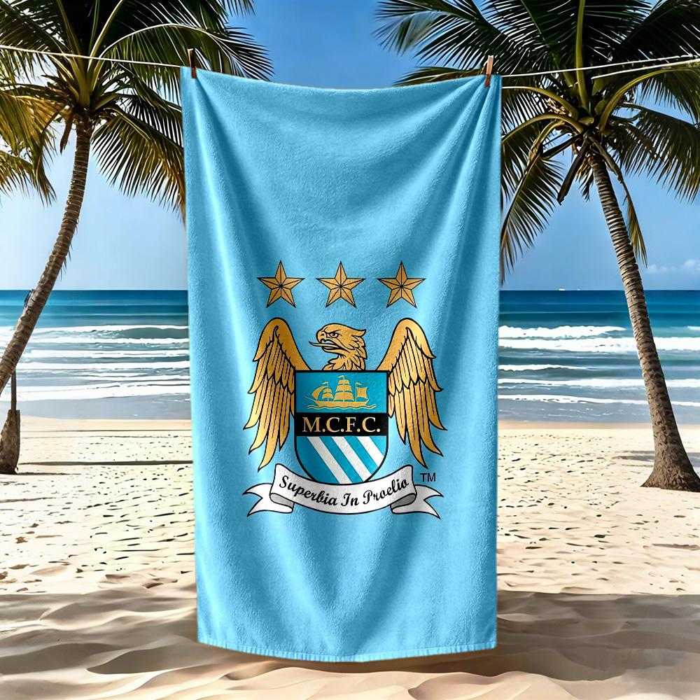 Manchester City Beach Towel Super Soft Microfiber Quickdry Fabric Comfortable Lightweight