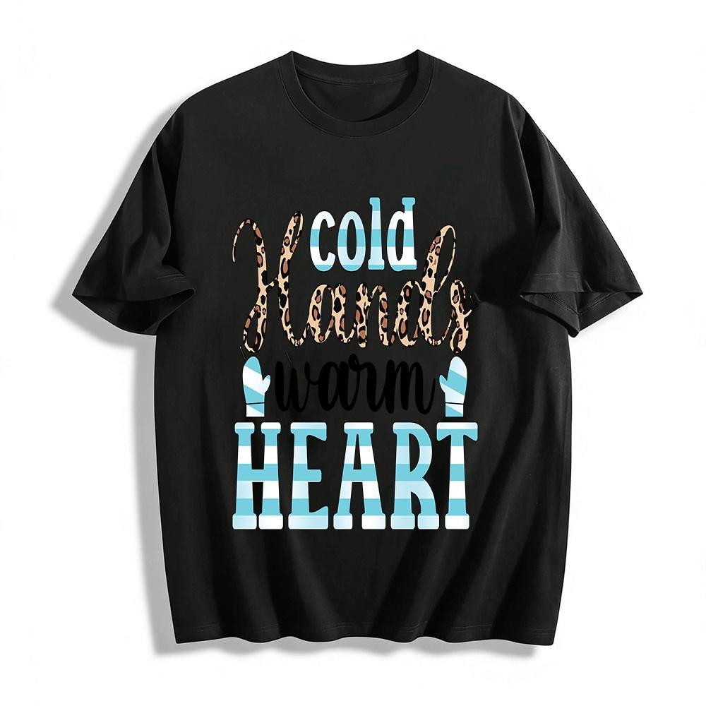 

Cold Hands Warm Heart Leopard Print Casual Sweatshirt Pure cotton T-shirt XXS
