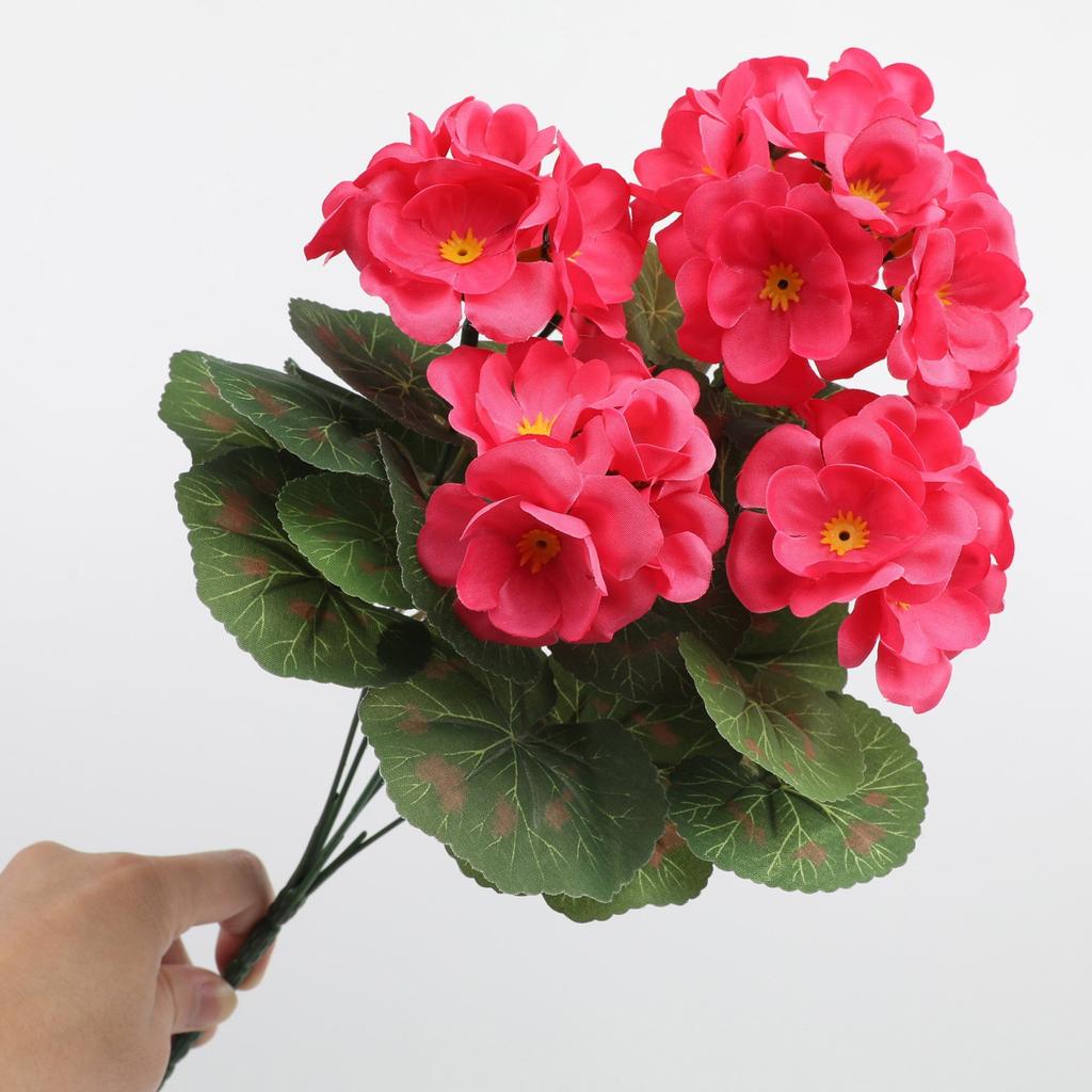 1PC Symulacja Begonia Fałszywy Kwiat Dom Salon Geranium Jedwabny Kwiat