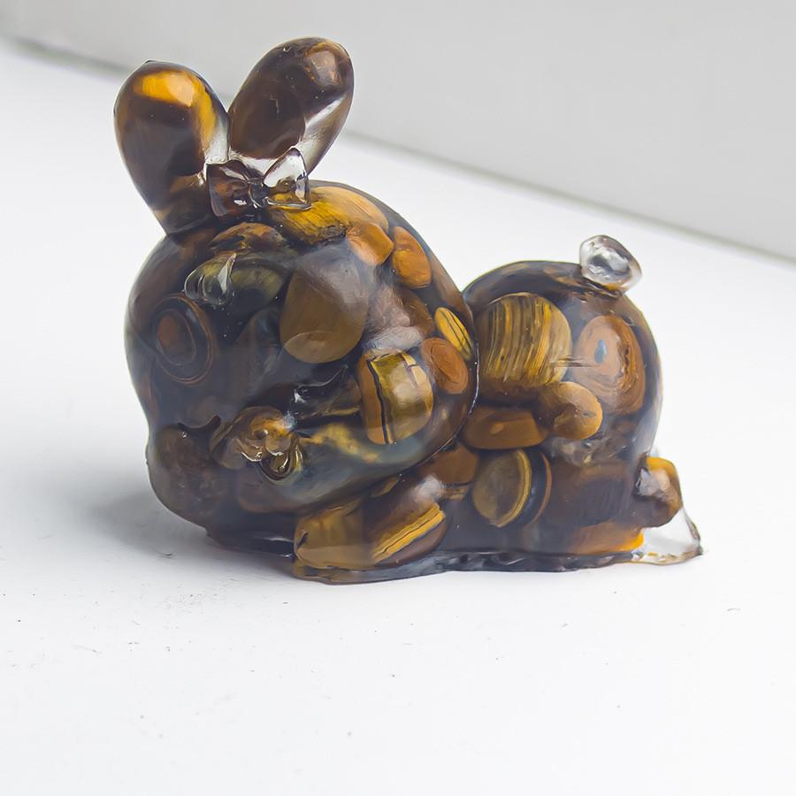 Crystal Rabbit Figurine Gift For Home Office Decor With Natural Gemstone Material