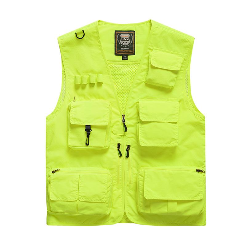 Vest tooling multi-pocket men's thin team outdoor vest breathable sports vest vest can be printed LOGO