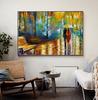Nordic Watercolor Art Landscape Oil Painting Golden Autumn Canvas Painting for Living Room Corridor Office Home Decoration Mural No Frame
