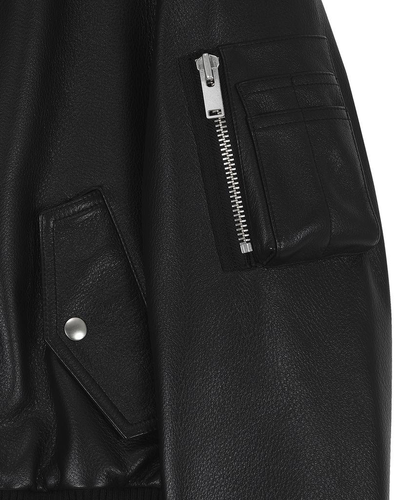 Noirer Cow Leather Ma-1 Blouson (Black)