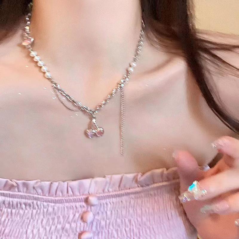 Sweet Irregular Minimalist Temperament Pearl Neck Chain Tassel Choker Necklaces For Women Anniversary Trendy Jewelry Gift