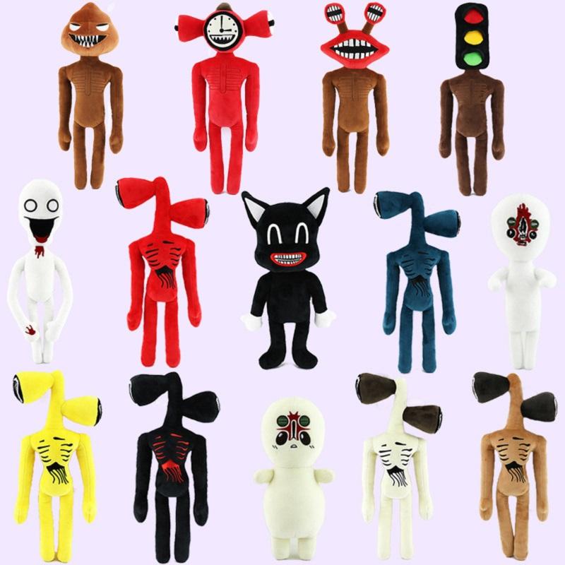 Horror Head Siren Plush Toy Big Mouth Clock Poop Monster Stuffed Doll Gifts Kid