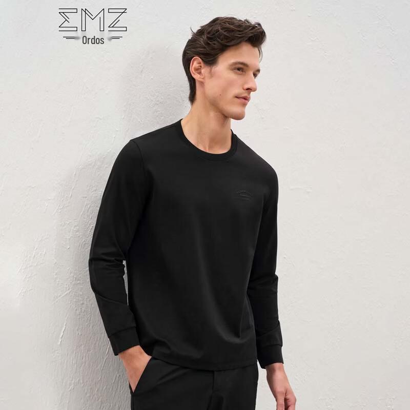 EMZ Men's Cooling Cotton Blend Long-Sleeve T-Shirt