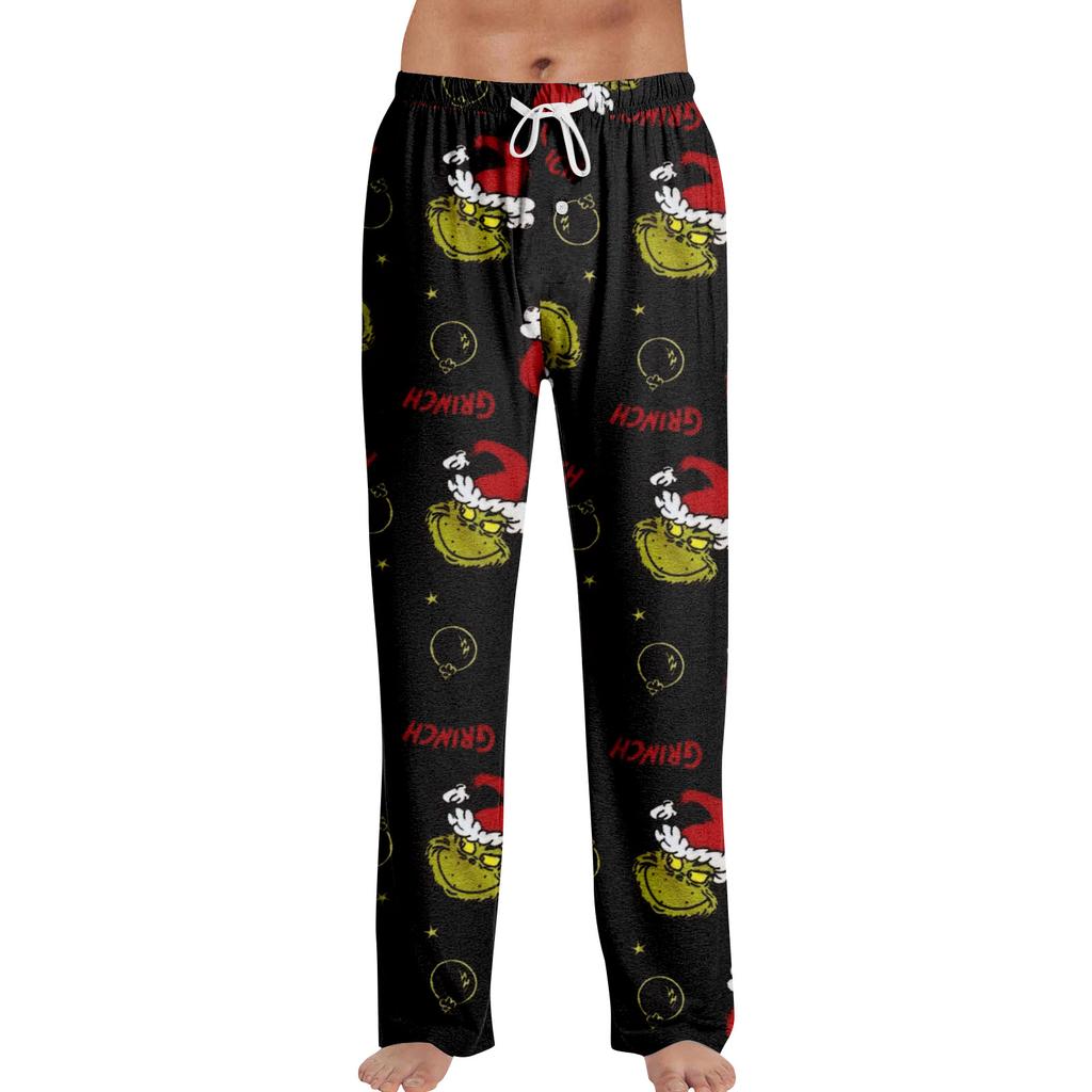 Anime Pajama Pants Sleepwear Casual Drawstring Elastic Waist Pants Comfy Straight Yoga Loose Trousers