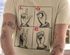 Vintage Love Sign Language Alphabet Chart Pop Cotton Unisex Tee T-Shirt