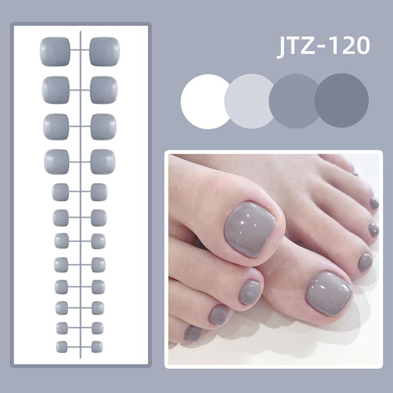 24Pcs Solid Color Simple Toenail Stickers Full Sticker Full Toenail Stickers Toenail Simple Removable Toenail Stickers