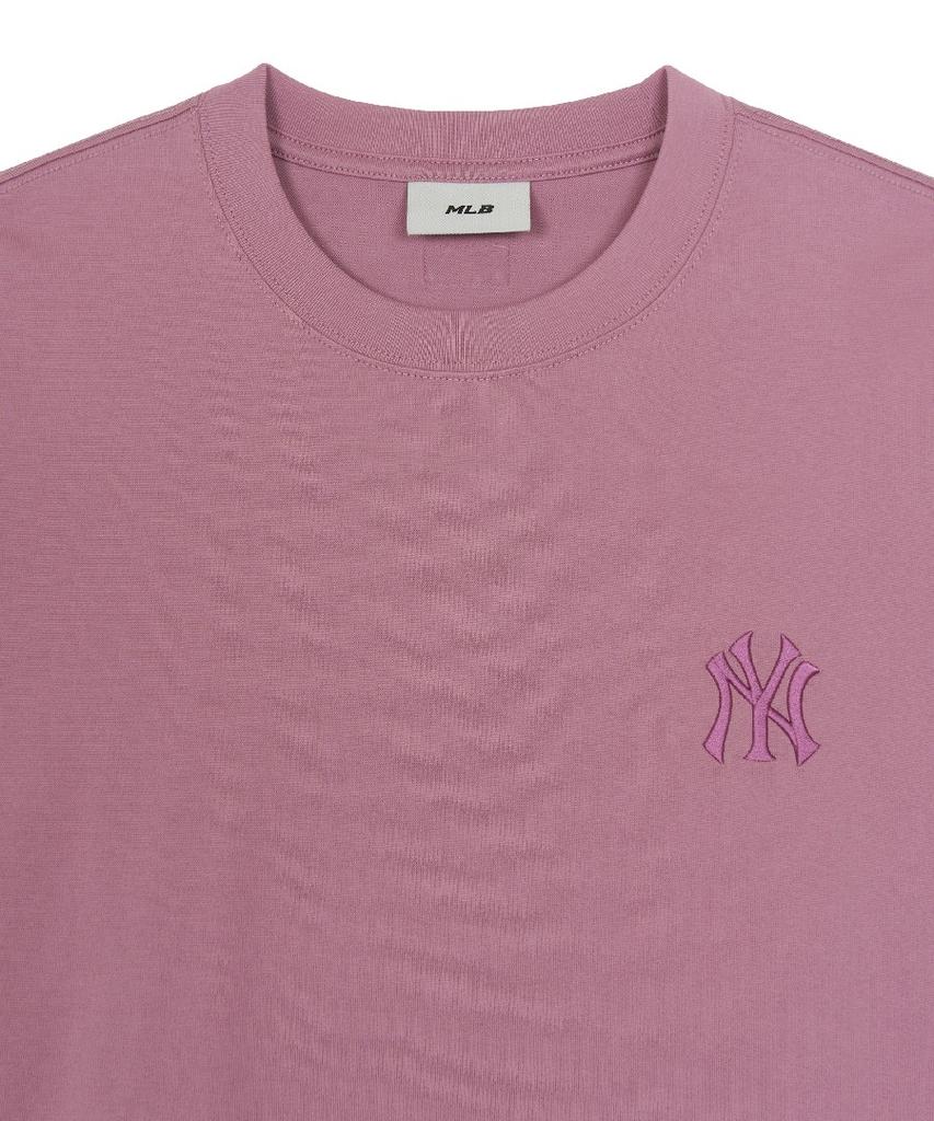 Emelbi Vintage Denim-Like Monotive Oversized Short Sleeve T-Shirt Ny (Pink)