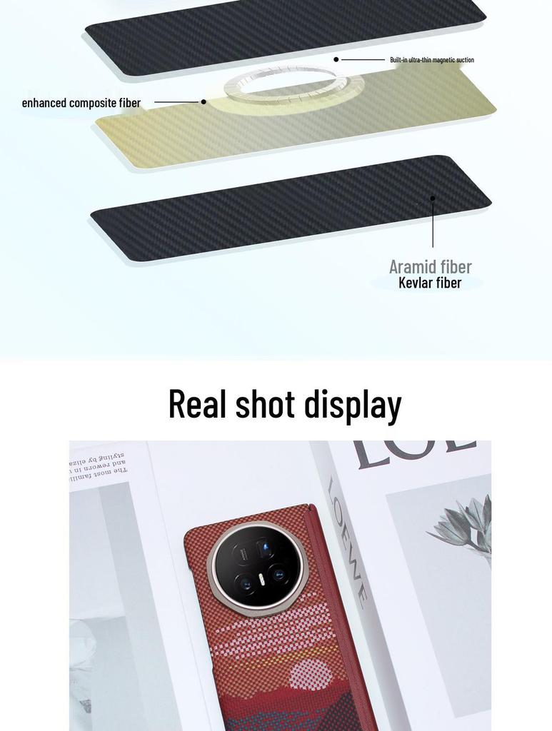 Honor MagicV5 Kevlar-Carbon Fiber Slim Anti-Fingerprint Phone Case