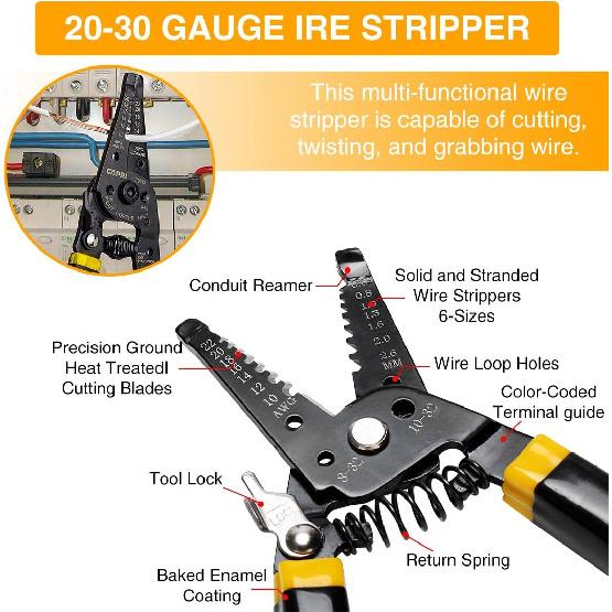 RJ45 Crimping Tool Network Tool Kit for Cat5 Cat5e Cat6, 10 In 1 Portable Ethernet Cable Crimper Kit for Rj45/Rj11/Rj12, 8p8c Ethernet Tool Kit Cat5