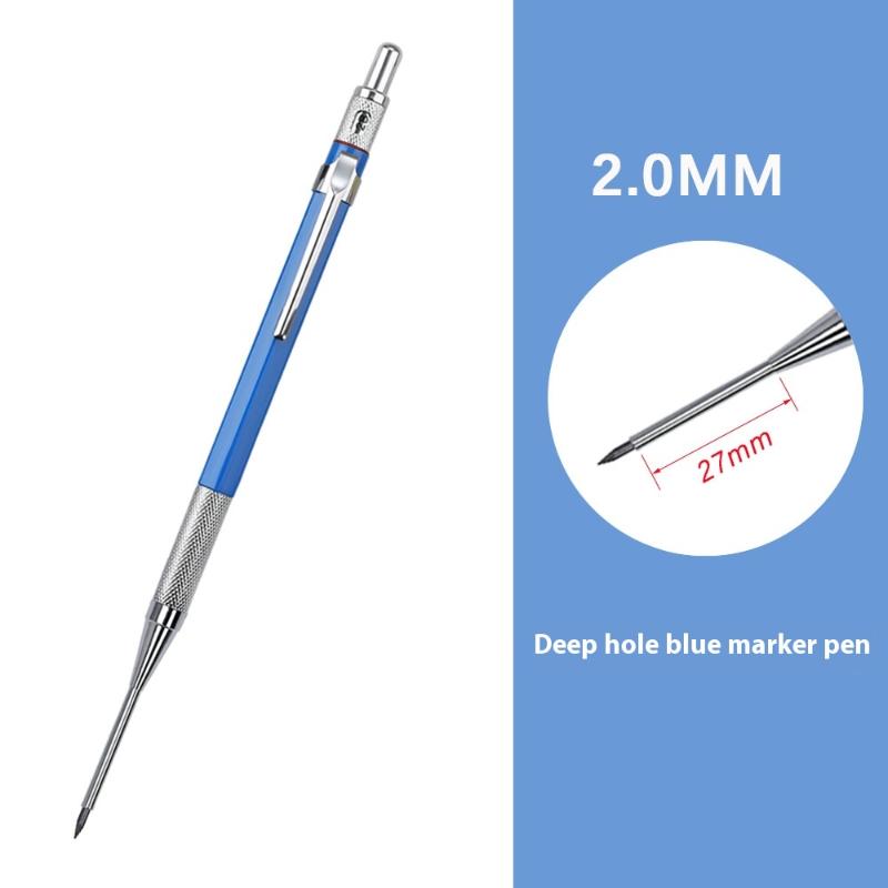1 Stk. Tiefloch-Metall-2,0-mm-Holzbearbeitungs-Druckbleistift oder 8 Stk. 2,0 mm 2B austauschbare Minen-Markierungsbleistifte für die Holzbearbeitung