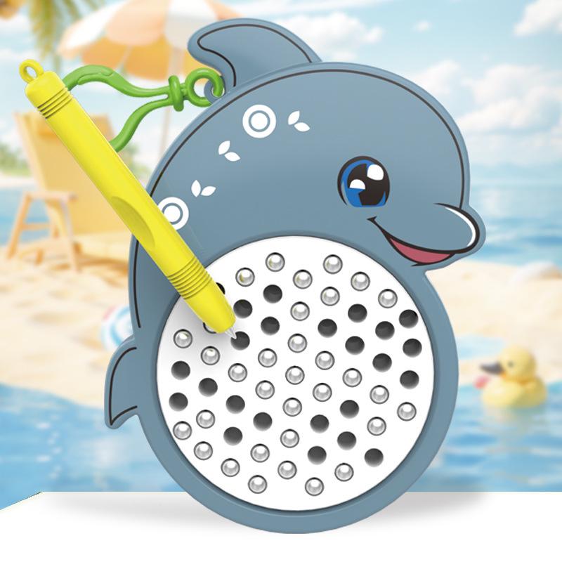 Cross-Border Magnetic Drawing Board Keychain: Fun and Educational Cartoon Animal Toy with Steel Ball Design
