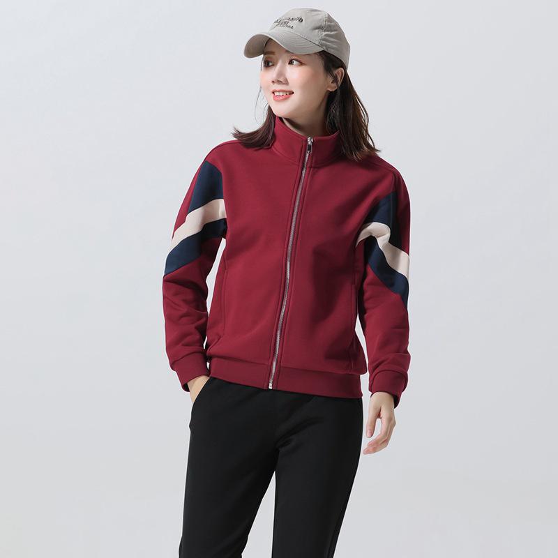 

Женская весенне-осенняя бейсбольная куртка с цветными блоками - повседневная спортивная одежда в корейском стиле XXL красный