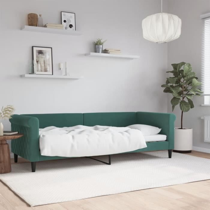 VidaXL Day Bed Dark Green 80x200 Cm Velvet 354239