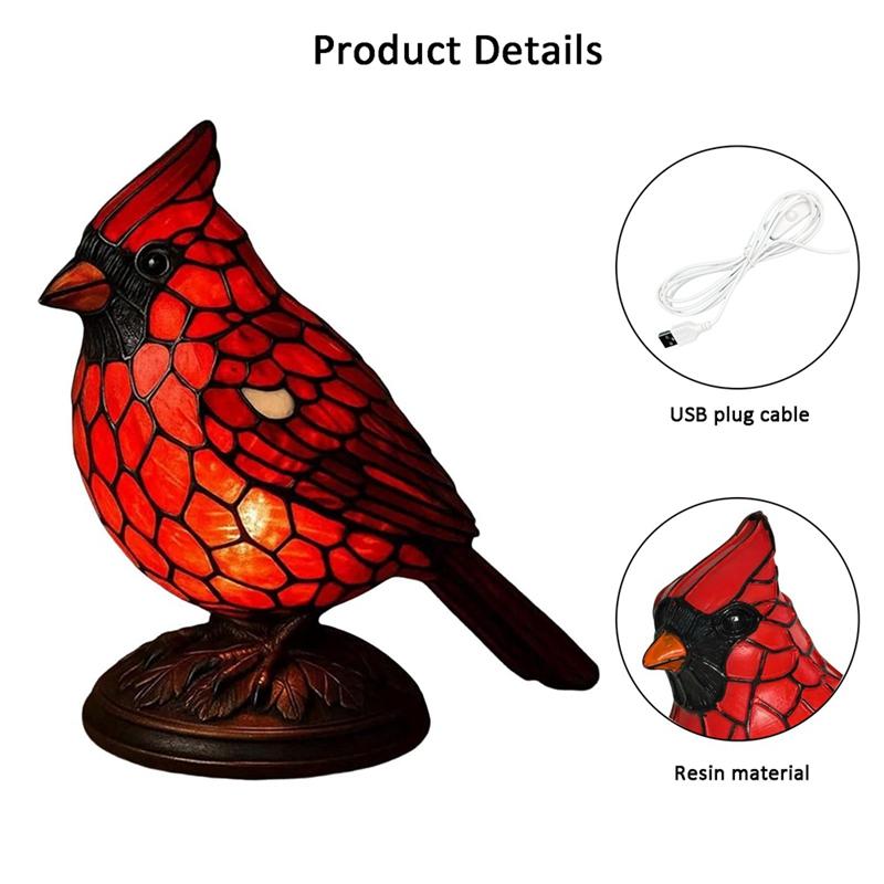 Resin Red Bird Night Light Ornament