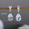 Cao Shi Teardrop Zircon Dangle Earrings - Fashionable European and American Style