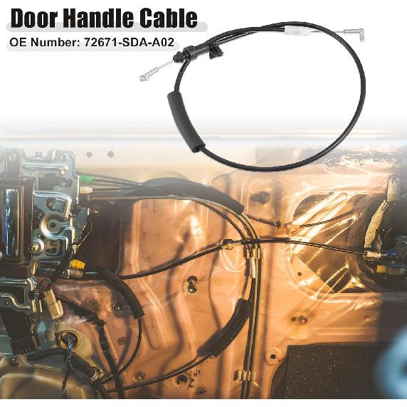 ACROPIX 72671-SDA-A02 Rear Left Inside Door Handle Cable Fit for Honda Accord - Pack of 1 Black