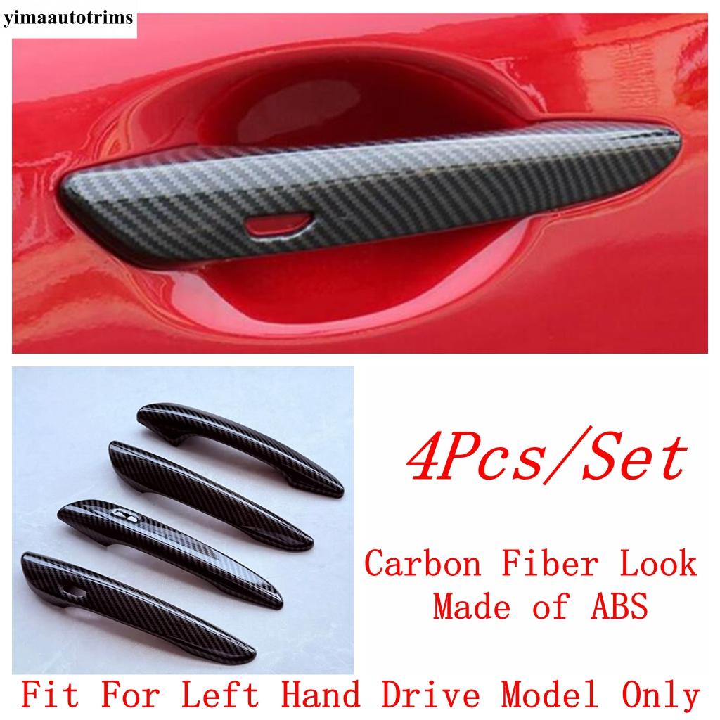 Car Outer Door Handle Frame Panel Cover Trim For Mazda CX-70 CX-80 CX-90 2025 2026 ABS Chrome / Black / Carbon Fiber Accessories