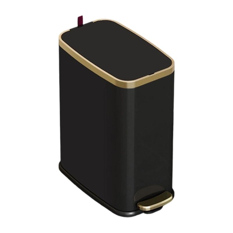 Easy Clean Trash Can Food Grade Stainless Steel Including Quiet Close Lid and Foot Pedal Operations