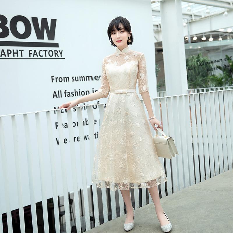 

Black small dress, new temperament evening dress, thin medium and long styles can be worn at ordinary times XXXL шампанського