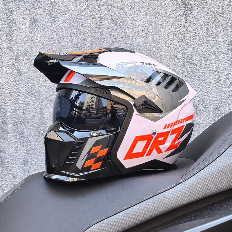 NEW ORZ-GB3 High-quality Retro Motorcycle Helmet Modular Multifunctional Combination Full Helmet Approved Personalized Warrior