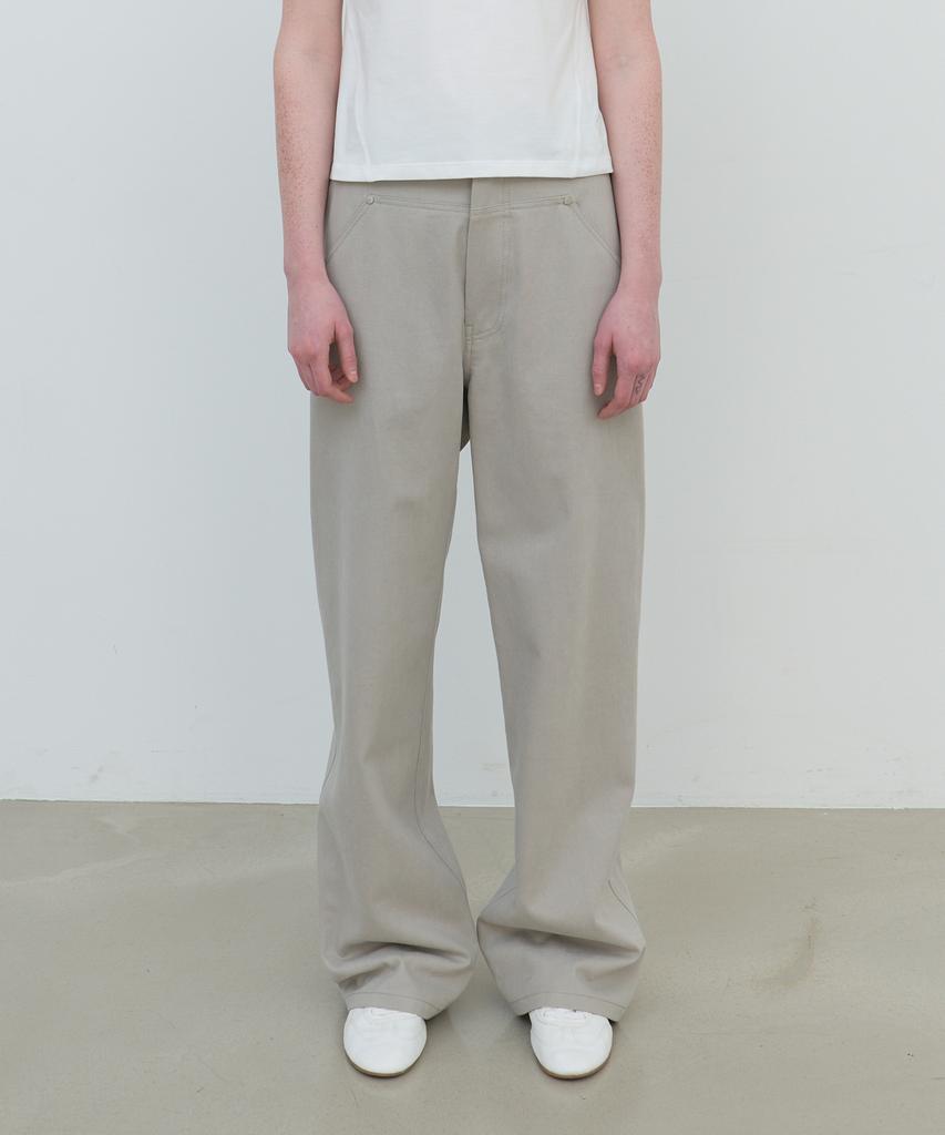AFTERGLOWOOL Relaxed Fit Soft Cotton Pocket Pants_Beige
