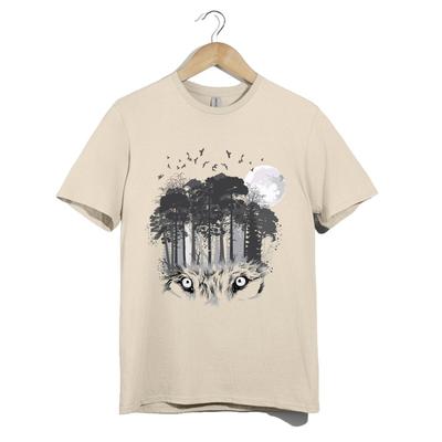Forest Wolf Eyes T-Shirt Unisex Gothic Full Moon Night Animal Art Horror Tee