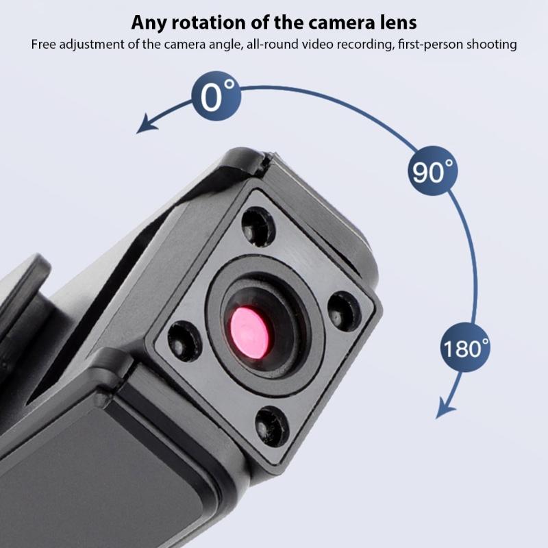 Pocket Clip Action Camera 1080P Video Recording 500mAh Battery Night Viewing Function For Sports Travel Outdoor