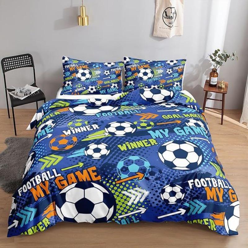 

Мультяшные футбольные простыни, комплекты одеял, комплекты постельного белья, трехпредметные комплекты для студенческого общежития с цифровой печатью cover 140 * 200 * 1 and 50 * 75 * 2