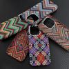 iPhone 17 Pro Max Retro Pattern Kevlar Magnetic Case for Apple 16 - Embossed Skin-Feel Hard Cover