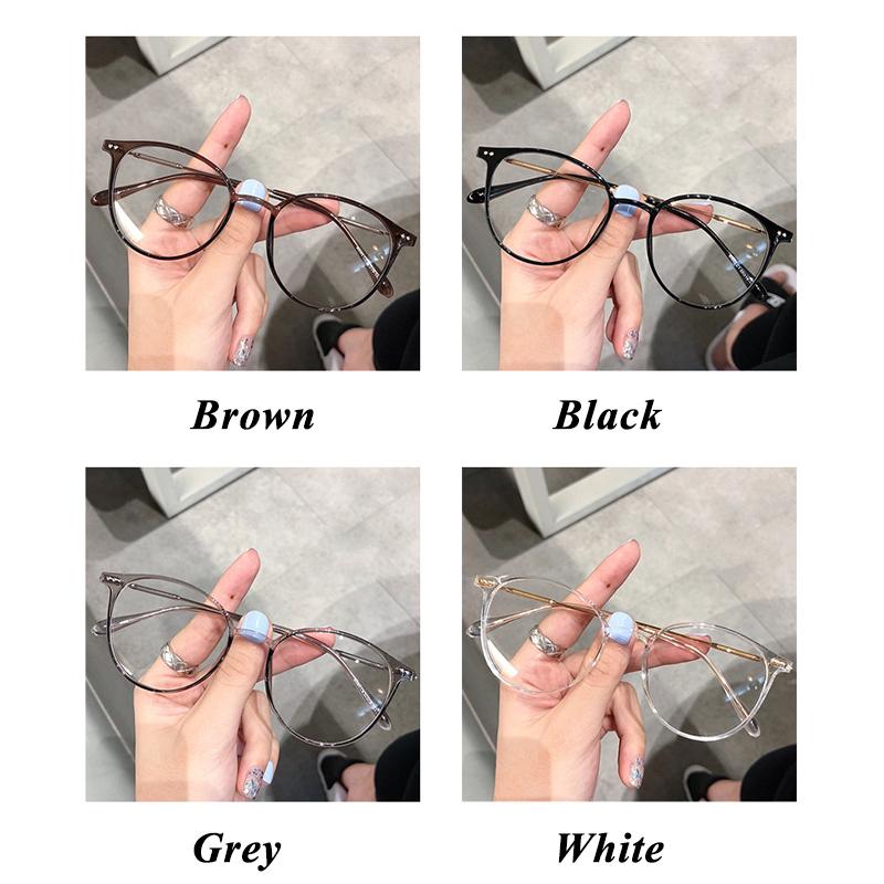 Photochromic Myopia Glasses Women Men Vintage Round Anti Blue Light Ultralight Optical Eyewear 0 To -600