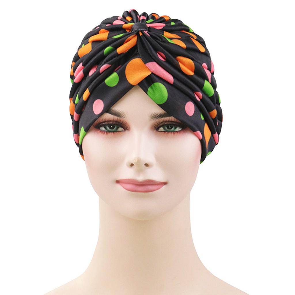 Women Print Indian Hat Muslim Stretch Turban Hat Chemo Cap Head Scarf Wrap Hots