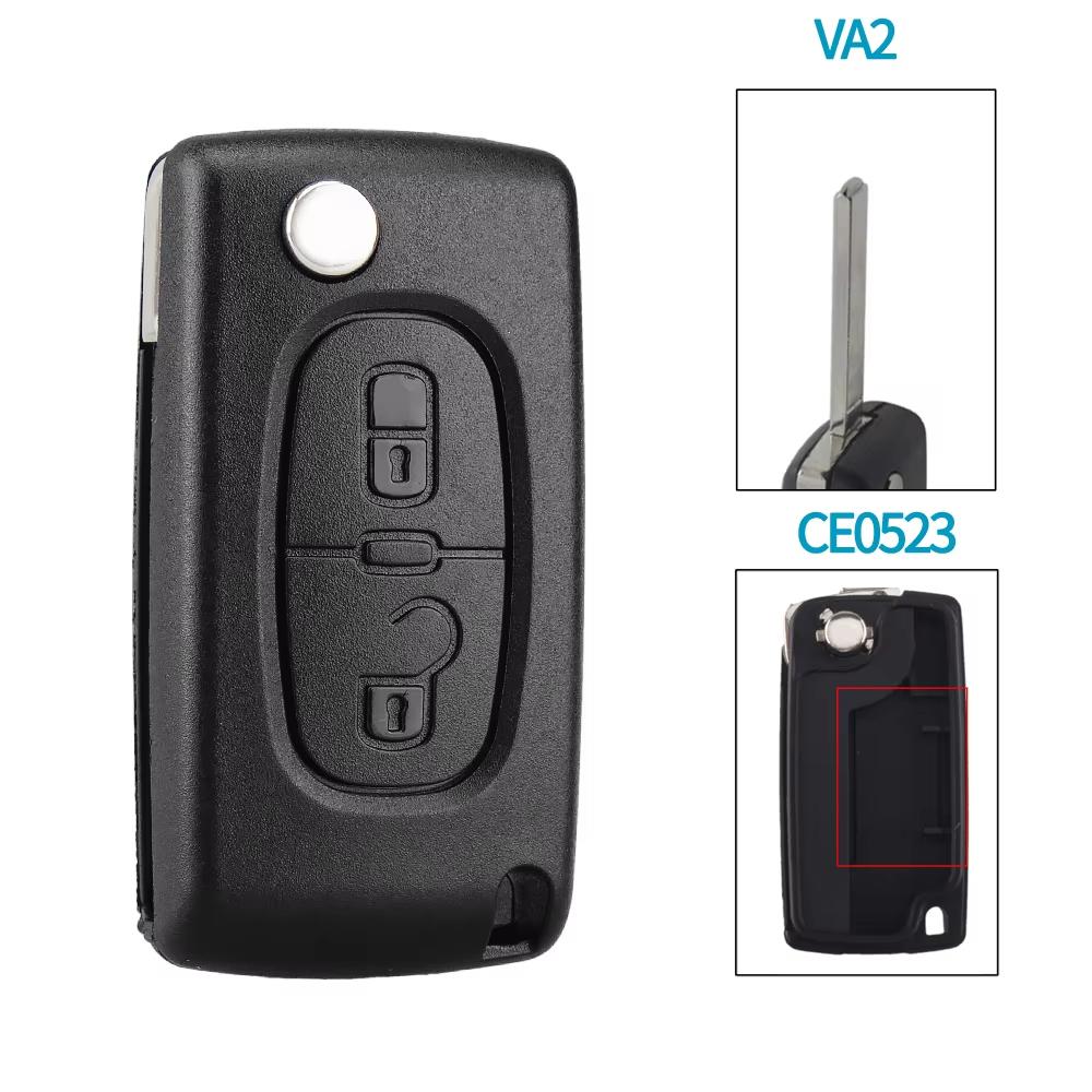 

Корпус ключа-пульта с 2 / 3 кнопками подходит для Peugeot 207 307 308 407 607 807 Citroen C2 C3 C4 C5 C6 Выкидной складной корпус ключа
