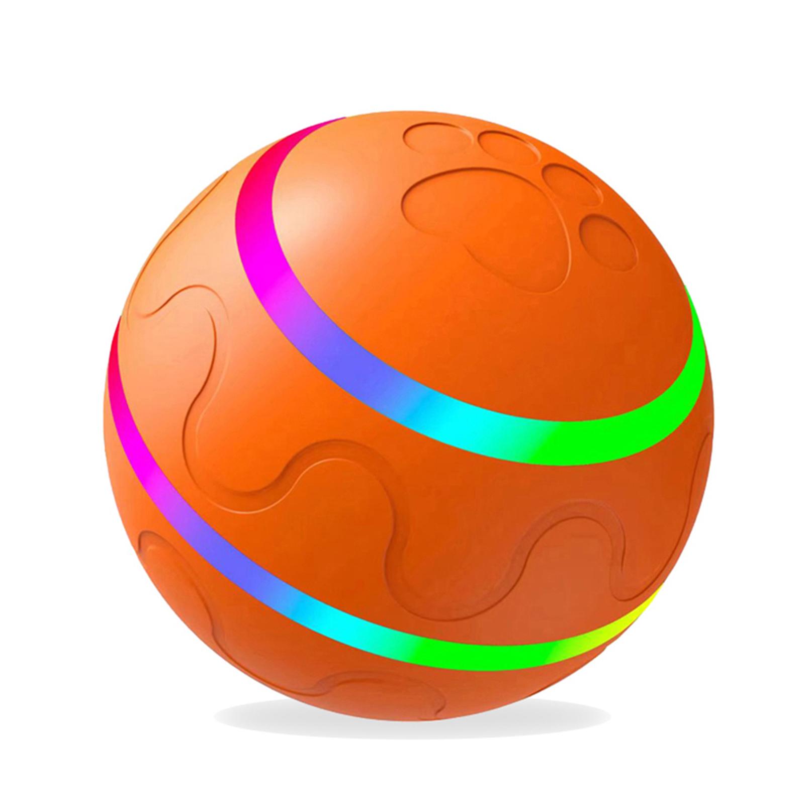 

Pet Rolling Ball ABS Silicone Material IP54 Interactive Dog Active Rolling Ball Toy with LED Light Rechargeable Battery C-1 оранжевый