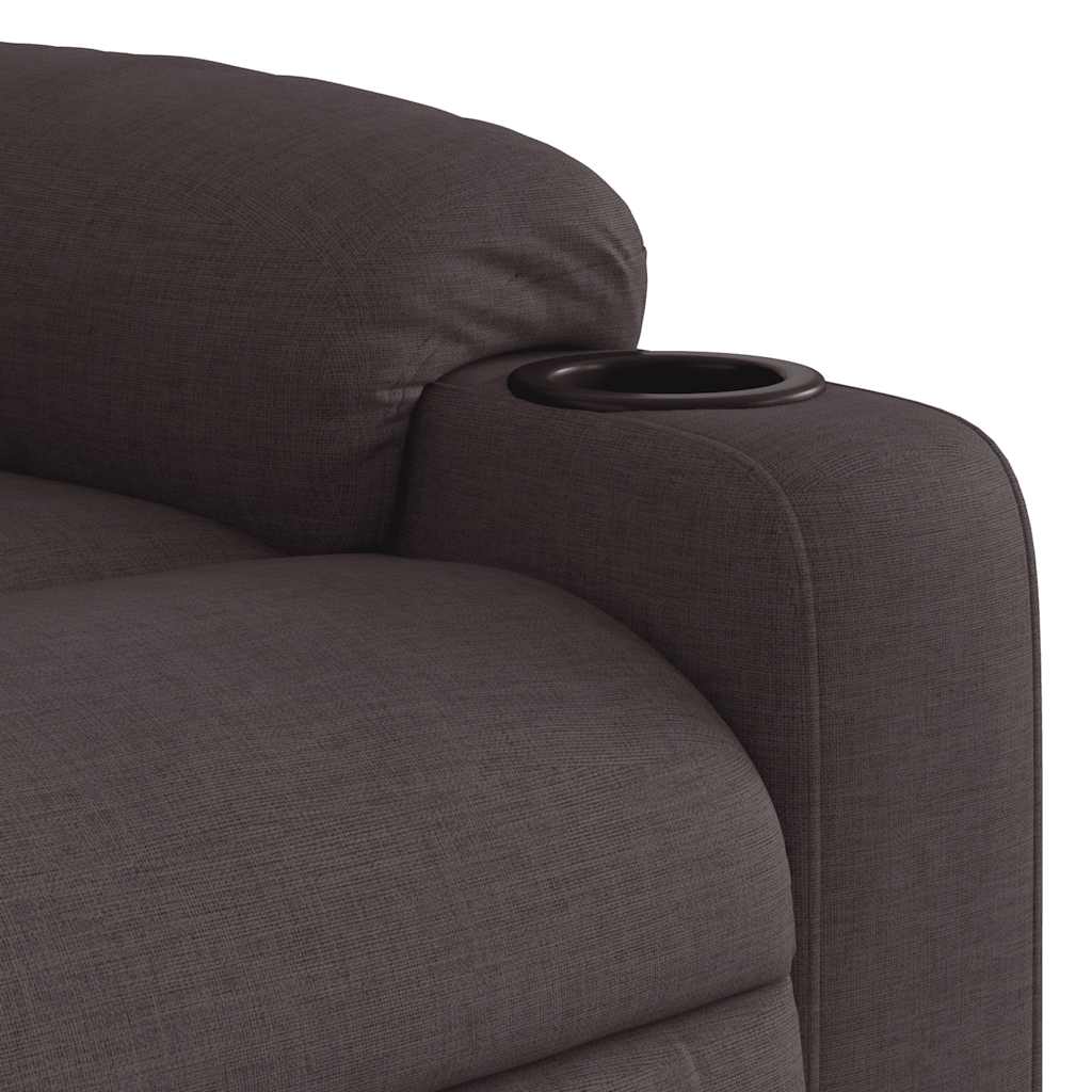 Relaxation Armchair Dark Brown Fabric