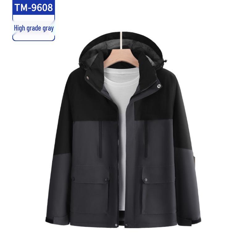 Graphene Insulated Fleece Patchwork Windbreaker for Hiking and Mountaineering