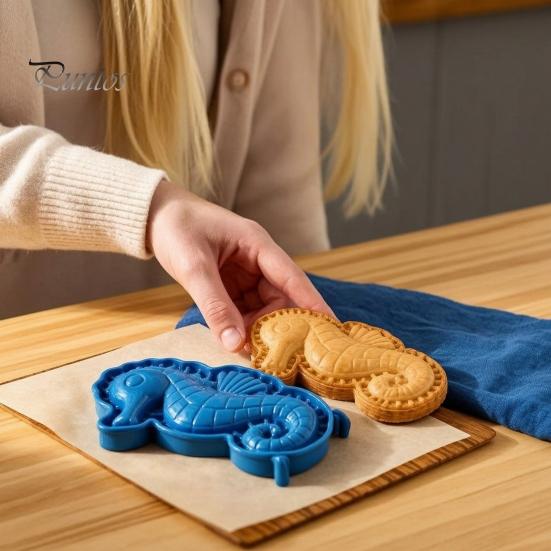 Dough Pocket Maker for Pastry Marine Animal Mini Pie Mold, Durable Non-stick Reusable Cutter, Decorative Interactive Baking Kits Children Hand