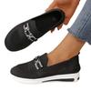 Spring new metal chain slope heel thick sole one pedal breathable and lightweight mesh large size casual single shoes women