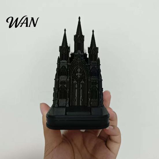 Gothic Phone Stand 3D Printed Church Stand, Black Cathedral Decorative Smartphone Holder Holder, Cell Accessory for Home Office Desk Decor