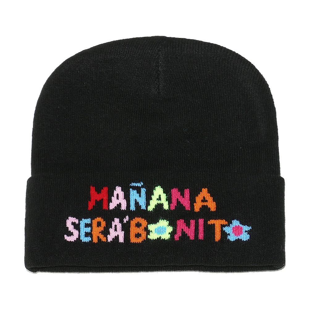 European and American winter Manana colorful letter knitted hat European and American wool hat men and women cold hat women