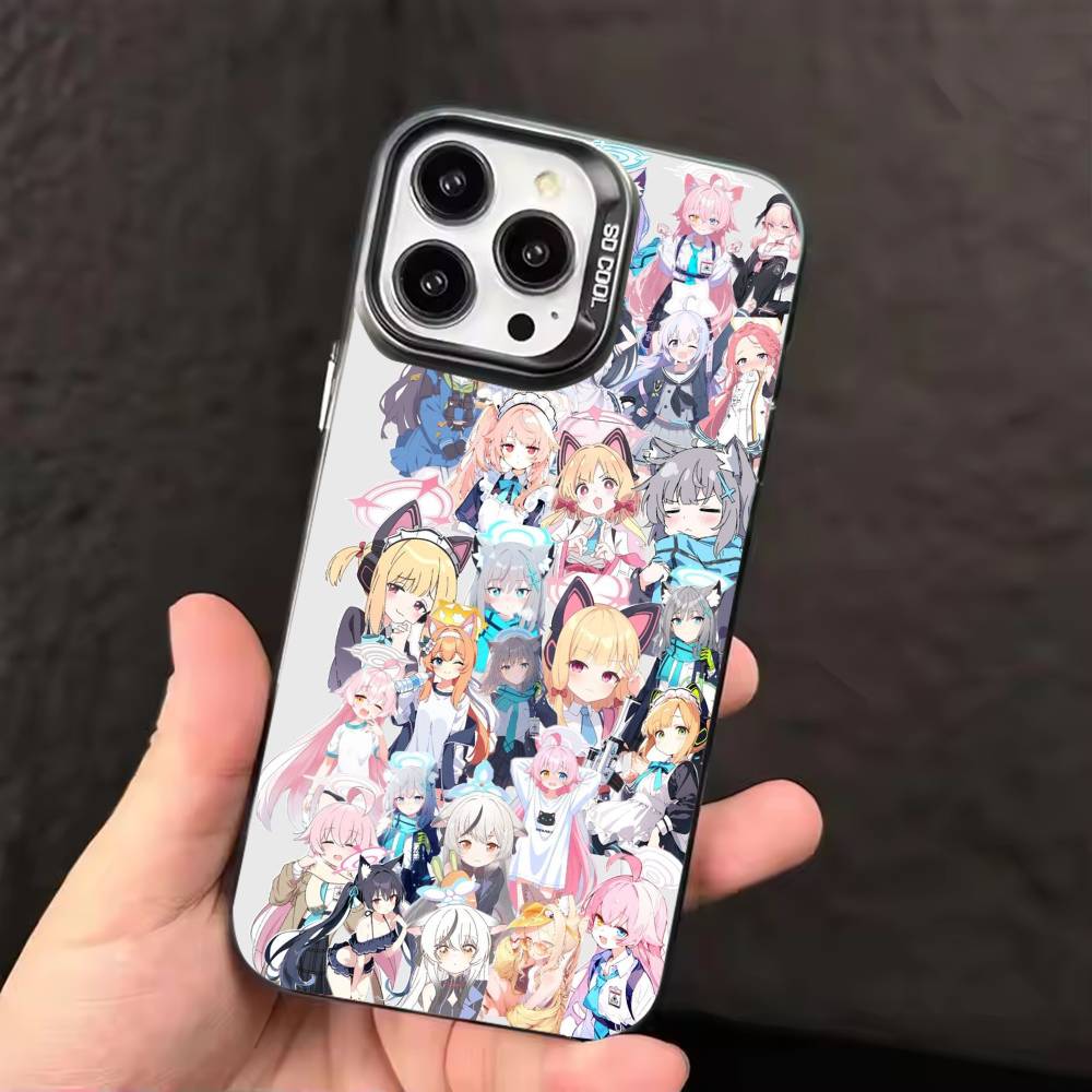 B-Blue Archive Anime The Animation Phone Case Color Silver Shell For IPhone 17 16 15 14 13 12 11 Pro Max Plus