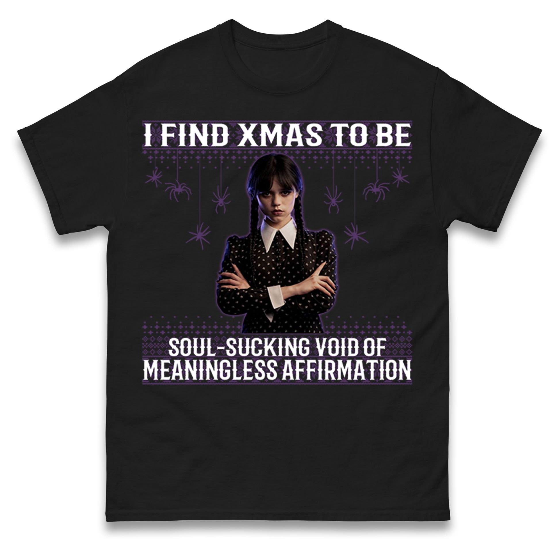 Wednesday Addams I Find Xmas To Be Soul Sucking Christmas T Shirt Tshirt Mens Womens Unisex Tops Tees 4XL