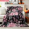 1pc Blanket Pink Floral And Green Leaves Combination 4 2D Printed Fleece Blanket Suitable for Sofa Daily Travel Camping Blanket So